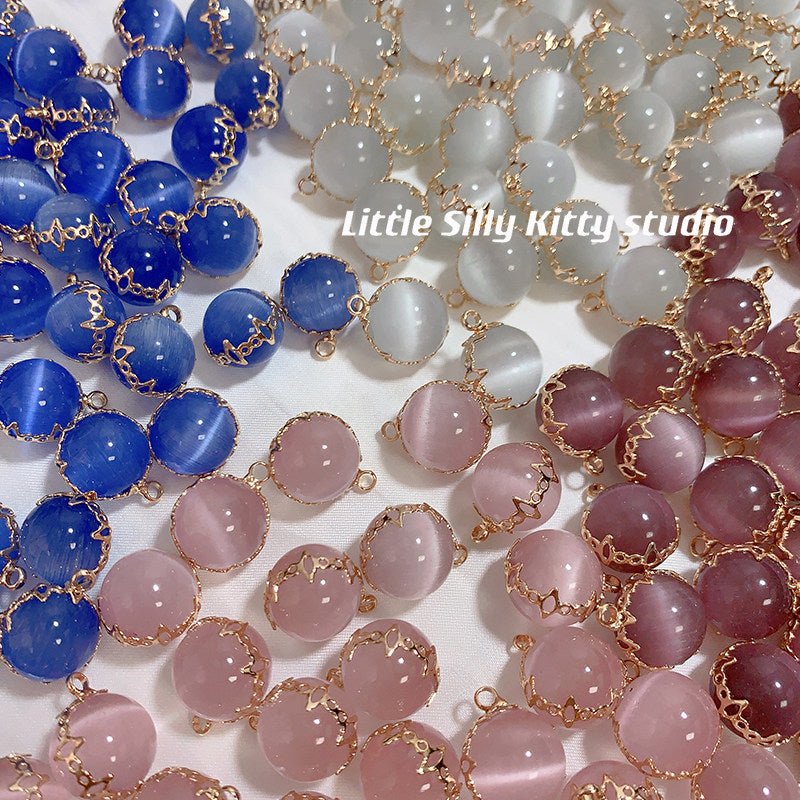 Fairy Opal Pendant Set – 16pcs (White, Pink, Blue, Purple) 12x16mm Simulated Opal Charms for DIY Necklace, Bracelet, Earring Making - HomeDIYer