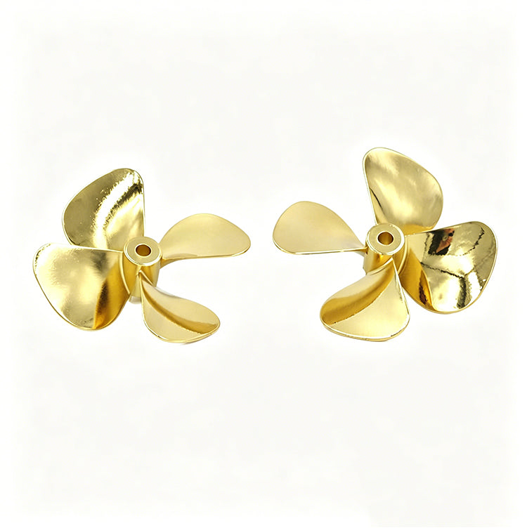 Zinc Alloy 4-Blade RC Boat Propeller - 55mm/60mm CW & CCW Replacement for Fishing Boats, Bait Boats & Remote Control Models