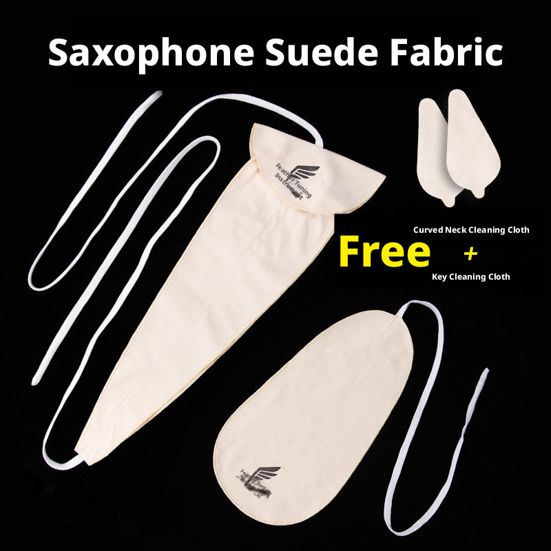 Universal Alto & Tenor Sax Cleaning Cloth Kit – Suede Wipes for Inner Chamber, Moisture & Saliva