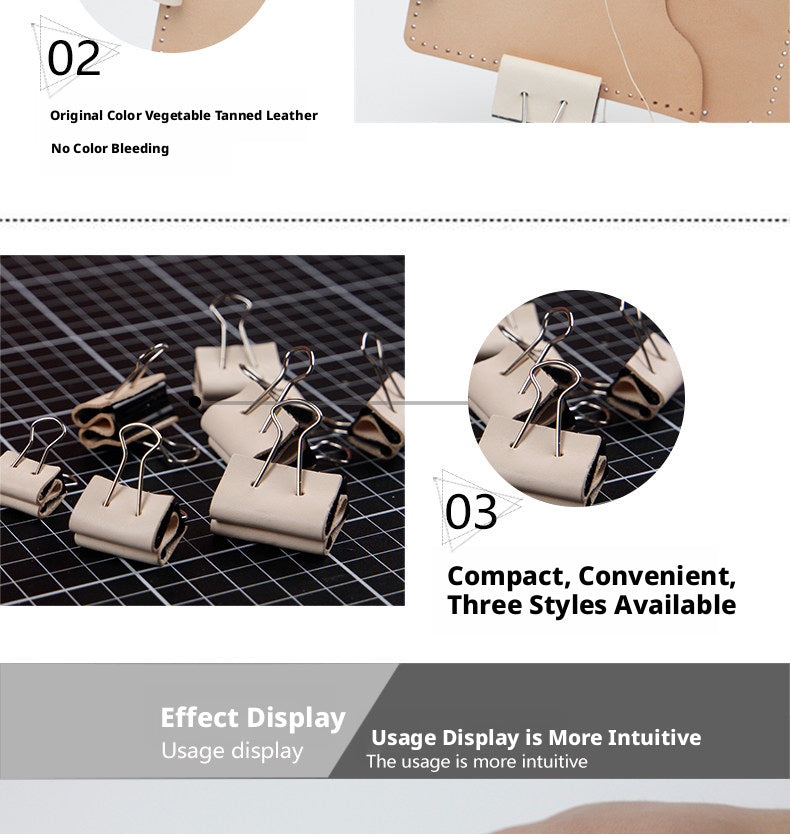 Leather Dovetail Clips – No‑Mark Seamless Clips for DIY Leathercraft (19/25/32/40mm) – 12pcs per Size