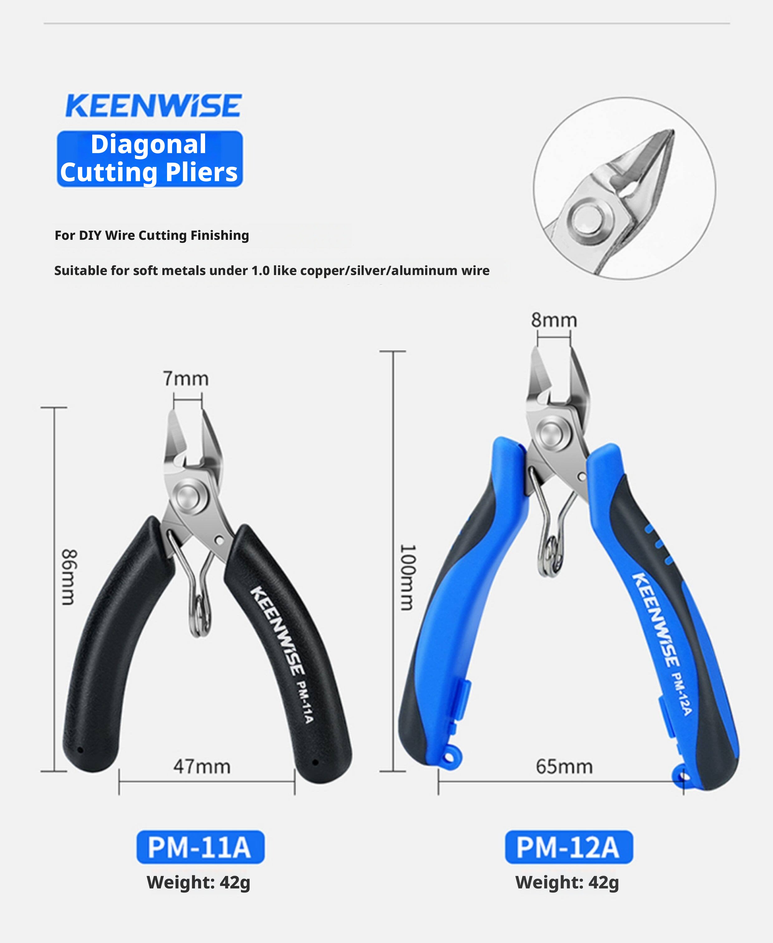 KEENWISE Mini Jewelry Pliers Set – 5 Types, 4"/4.5", Stainless Steel