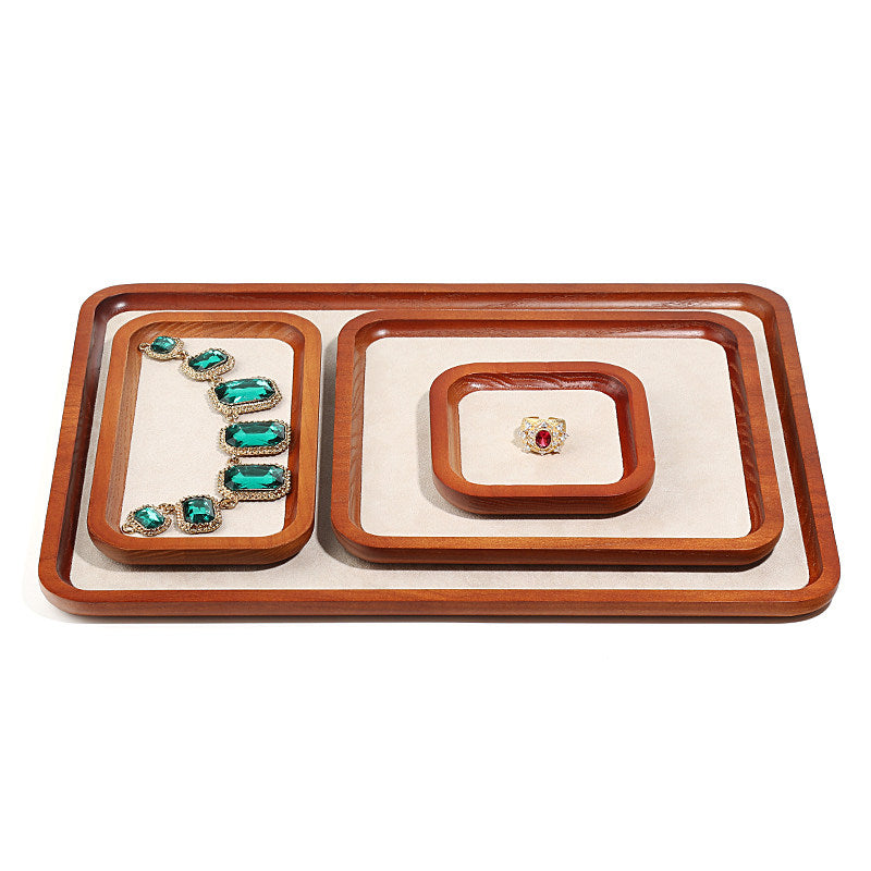 Premium Solid Wood Jewelry Display Trays for Photography & Organizing