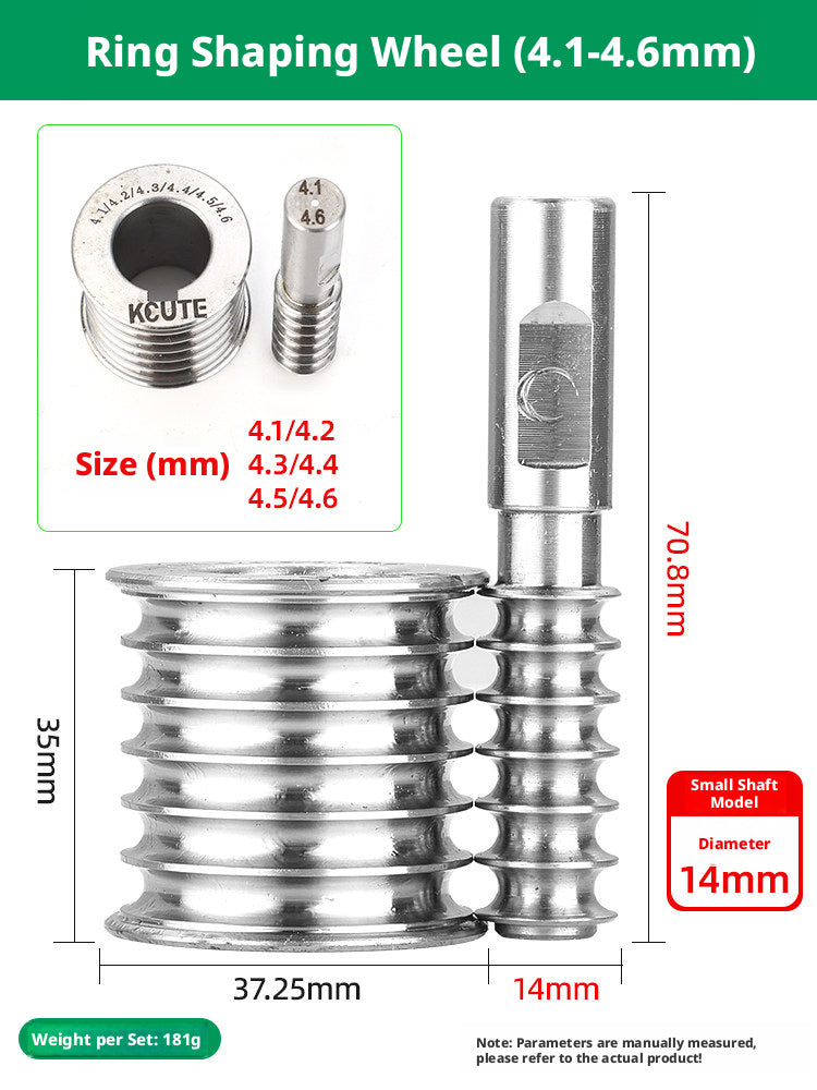 KCUTE Manual Ring Shaping Machine – 40+ Roller Wheels, for Gold/Silver