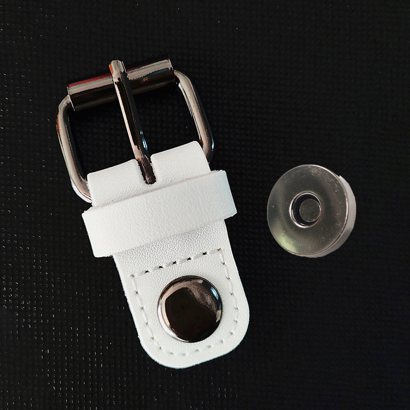 Leather Magnetic Buckle – 1.4cm / 1.8cm for Bags, Backpacks, Straps (Black, White, Brown)