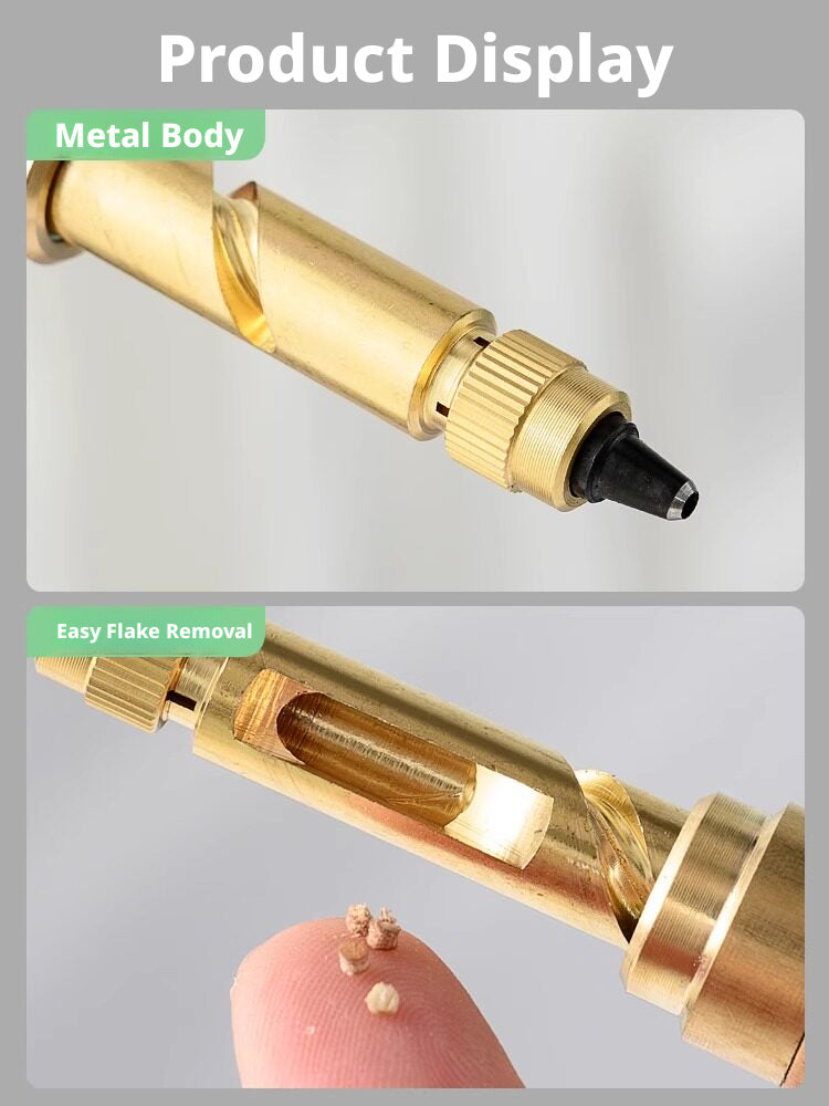 Automatic Belt Punch – Self‑Rotating 6‑Head Leather Hole Punch (1.5‑4.0mm) with Solid Wood Handle