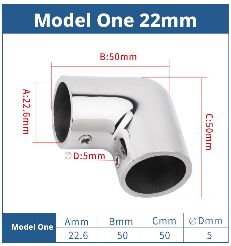 316 Stainless Steel 90° Elbow – Mirror Polished Marine Pipe Fitting for Yacht Plumbing, 22-32mm