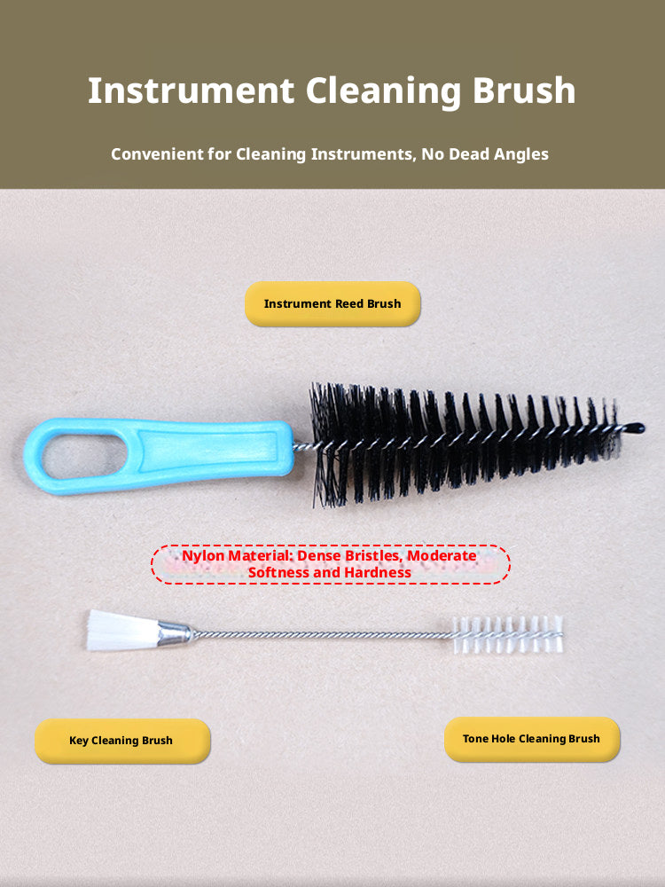 Woodwind Instrument Cleaning Brush Set – Tone Hole/Key & Mouthpiece Brushes for Flute, Clarinet, Saxophone