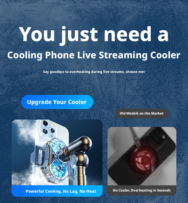Dual-Core Semiconductor Phone Cooler for Gaming & Live Streaming