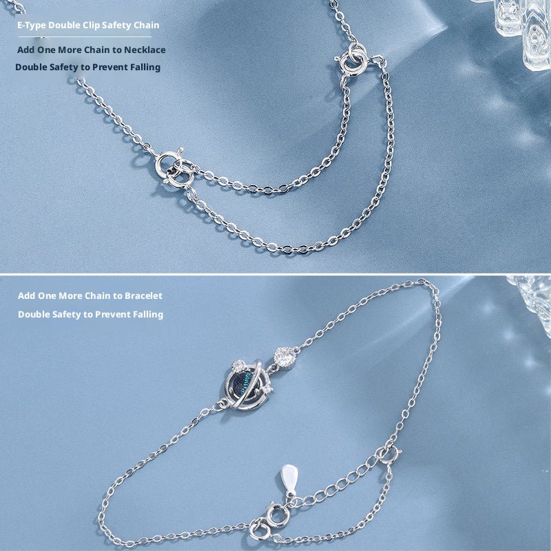 S925 Sterling Silver Extension Chain – 3 - 15cm, Double Safety Clasp - HomeDIYer