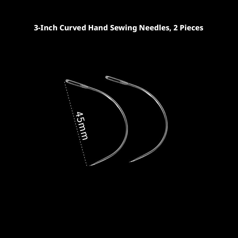 Round Head Hand Sewing Leather Needles – Straight, Curved & Self‑Threading, No.1/No.2, with Decorative Holders
