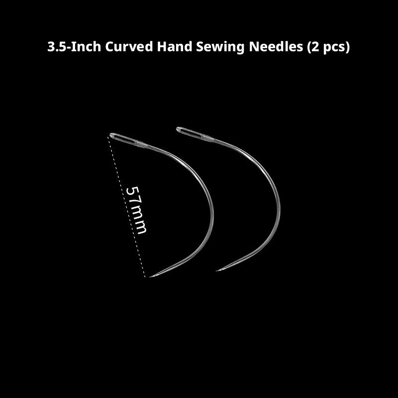 Round Head Hand Sewing Leather Needles – Straight, Curved & Self‑Threading, No.1/No.2, with Decorative Holders