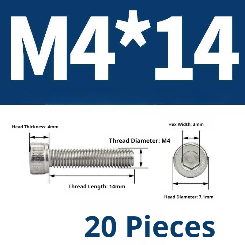 316 Stainless Steel Socket Head Cap Screws – Hex Allen Bolt, M2–M20, GB/T Standard, 4.8 Grade