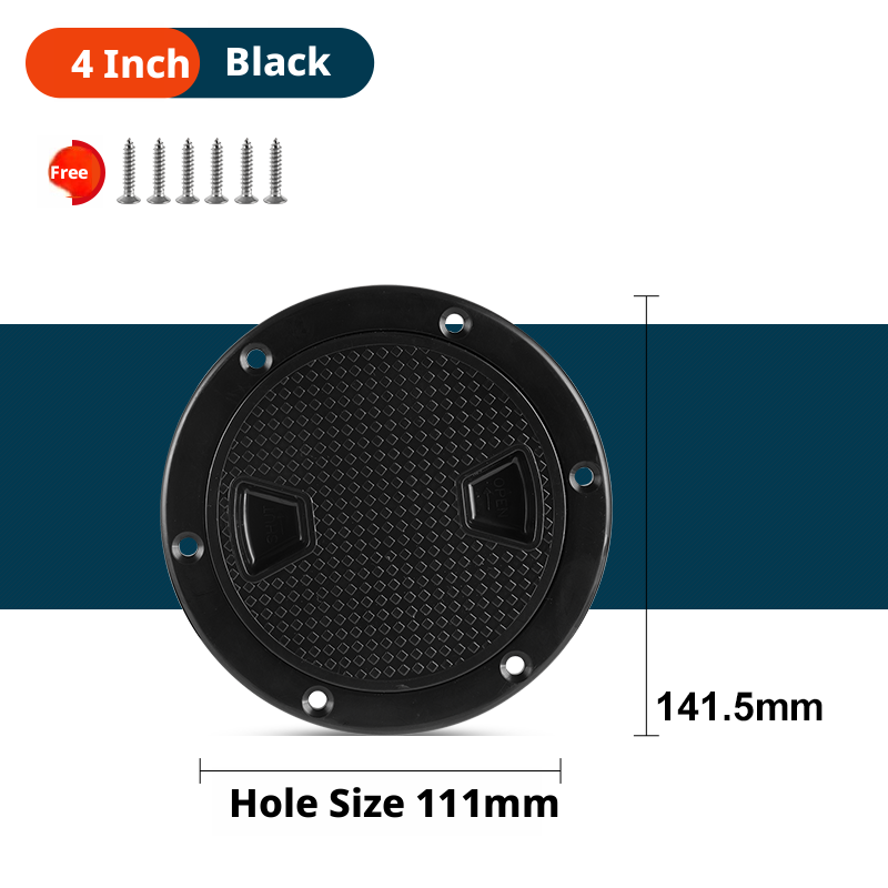 Boat Deck Hatch Cover — Round & Square ABS Inspection Port with Rubber Seal