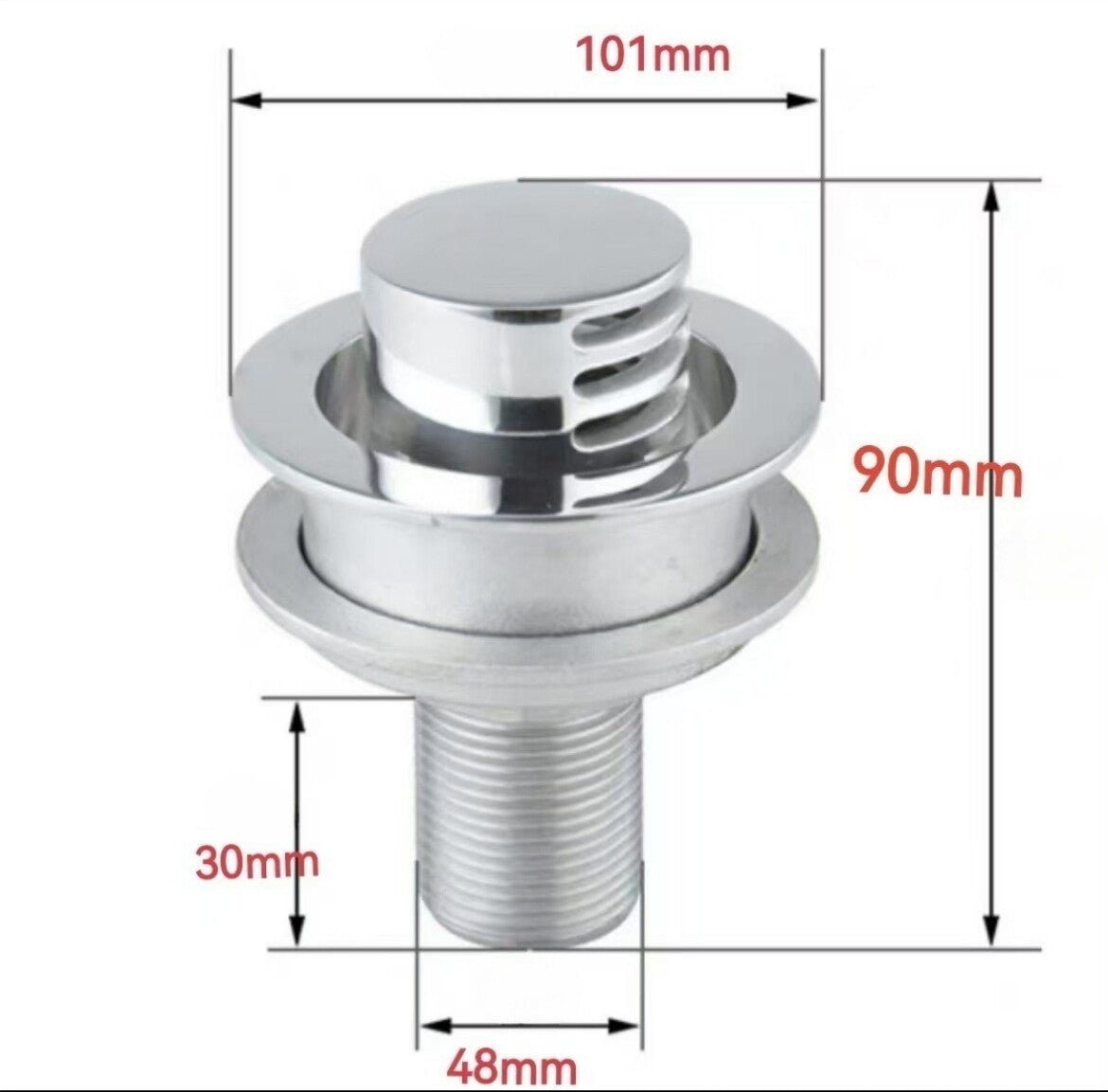 Marine 316 Stainless Steel Fuel & Water Tank Vent - Heavy Duty Boat Ventilation for Yachts & Fishing Boats 1 Inch to 2 Inch