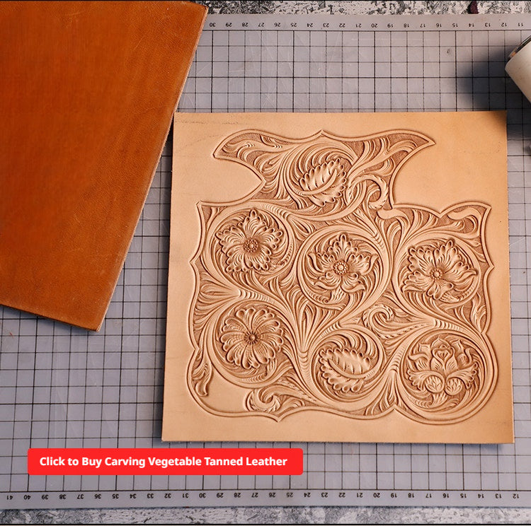Leather Carving Tool Set – 20 Stamps + Swivel Knife + Hammer + Sponge & Transfer Paper