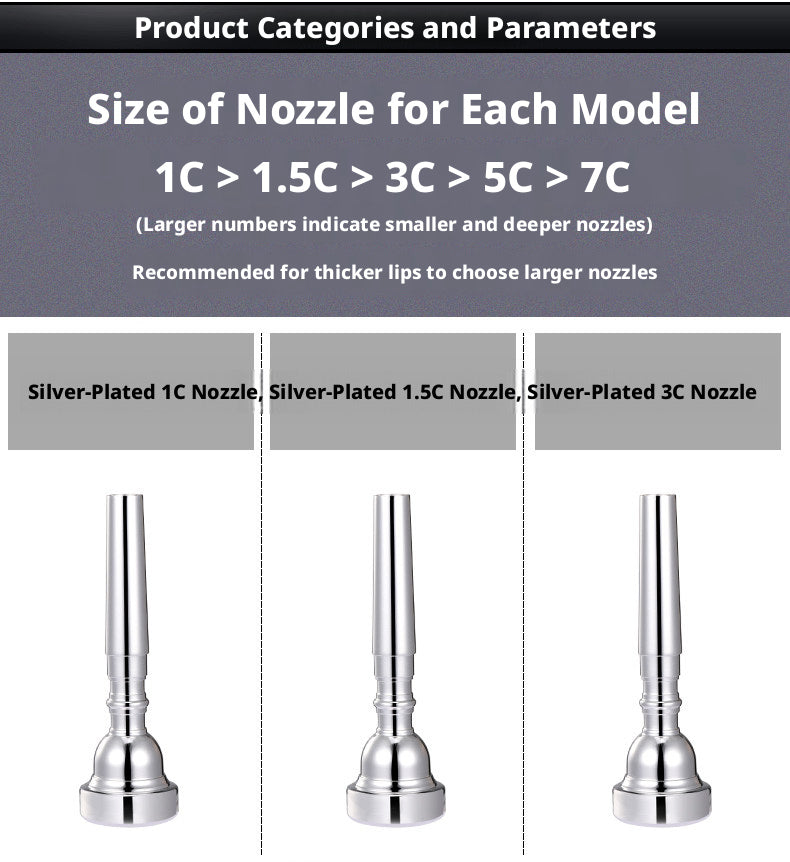 Xinbao Trumpet Mouthpiece – Silver/Gold Plated, 1C/1.5C/3C/5C/7C, Bullet Heavy Versions