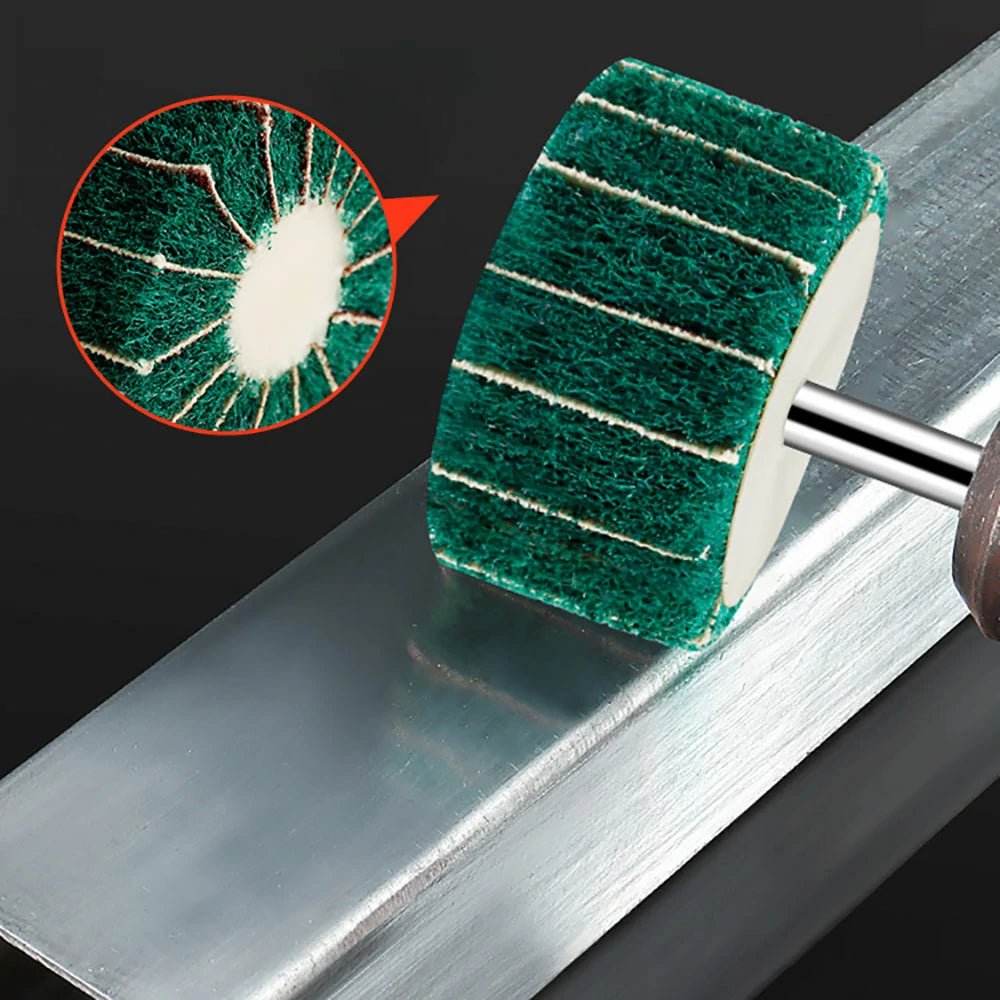 6mm (1/4'') Shank Non - woven Abrasive Buffing Wheel - High Performance Polishing Wheel For Metal, Wood, Plastic - Power Drill - HomeDIYer