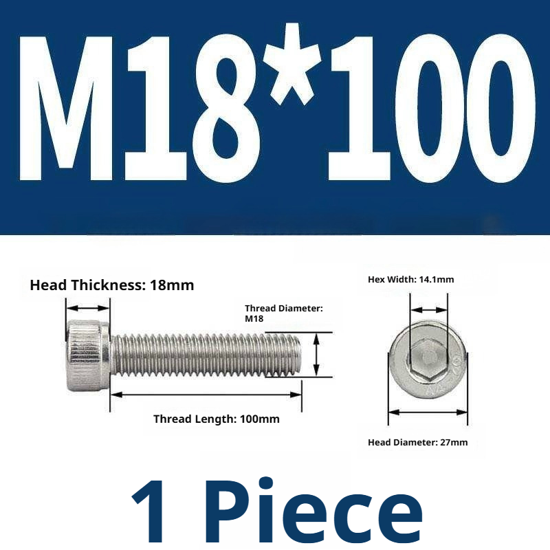 316 Stainless Steel Socket Head Cap Screws – Hex Allen Bolt, M2–M20, GB/T Standard, 4.8 Grade