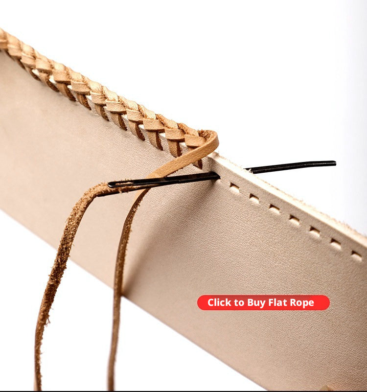 Woven Leather Cord Needle – 56mm Flat Cord Weaving Needle for 3mm Leather Rope (10 Pack)