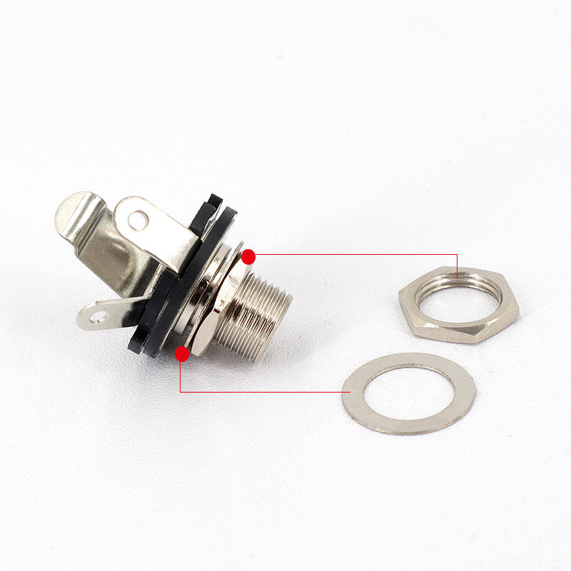 Electric Guitar Jack Nut & Washer Set – 6.35mm Output Socket Hardware (Metric + Imperial) – Silver/Black/Gold