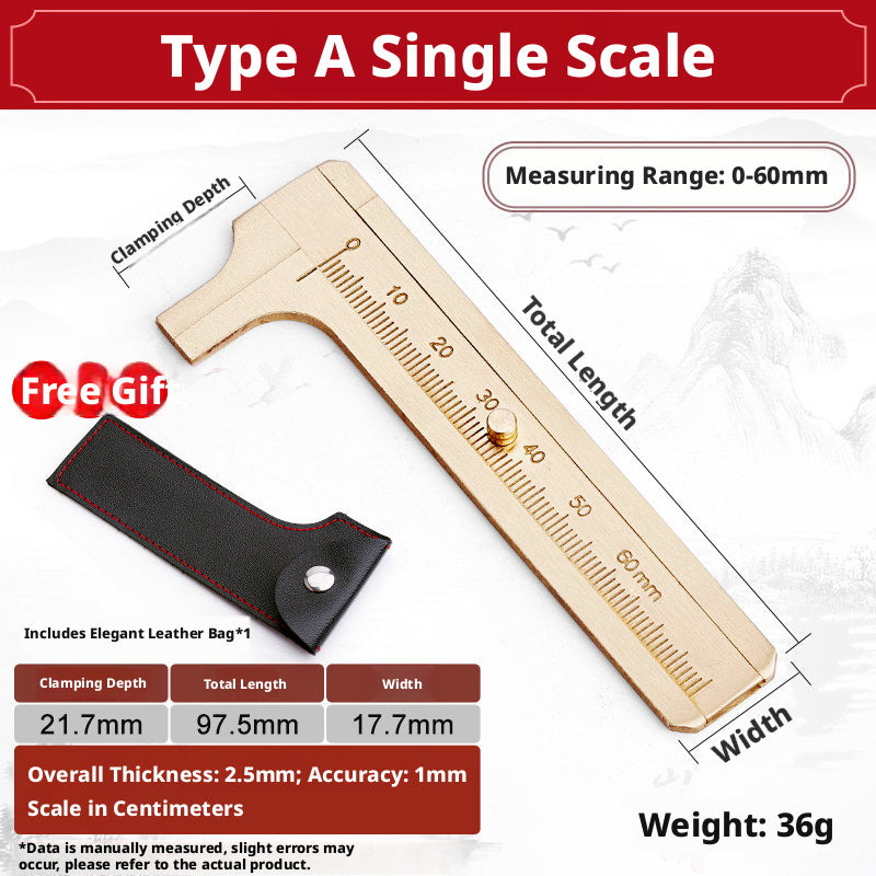 Solid Brass Mini Caliper Set – 0.1mm Accuracy, Jewelry & DIY Measurement
