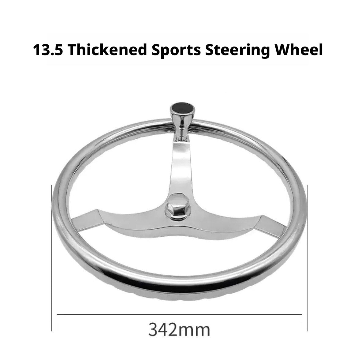 Marine Steering Wheel for Boats – Stainless Steel & Black Foam 11.5 to 15.5 Inch