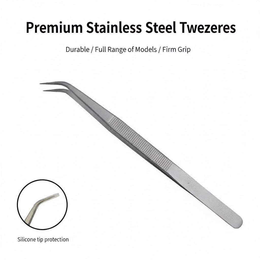 Jewelry Tweezers Stainless Steel Gemstone Gripping Tool 6 Styles