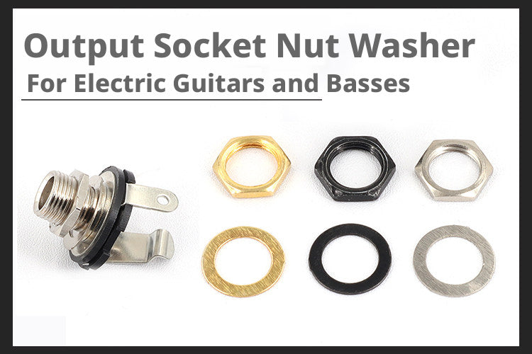 Electric Guitar Jack Nut & Washer Set – 6.35mm Output Socket Hardware (Metric + Imperial) – Silver/Black/Gold