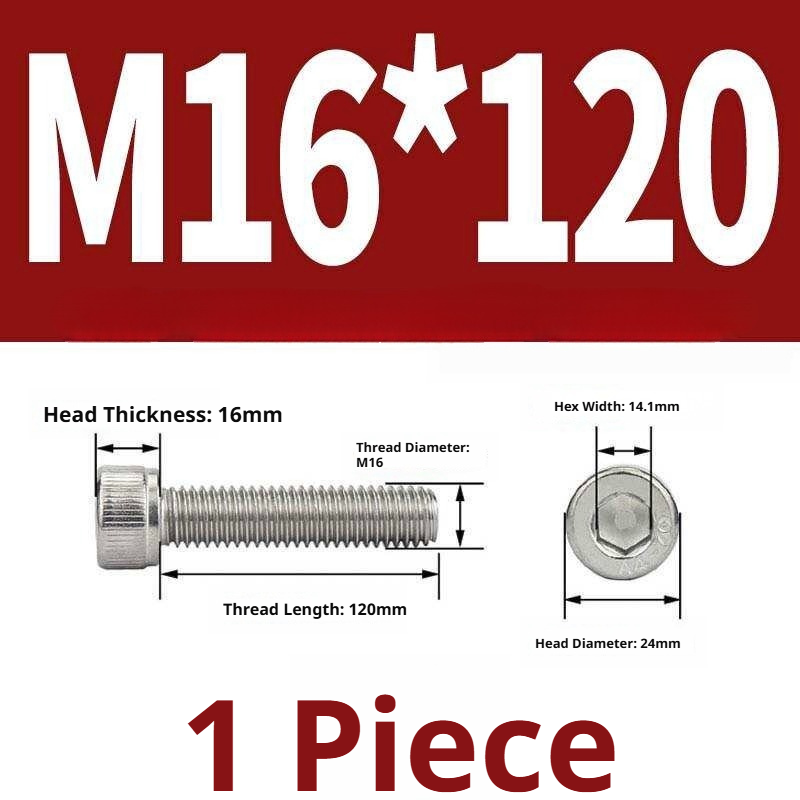 316 Stainless Steel Socket Head Cap Screws – Hex Allen Bolt, M2–M20, GB/T Standard, 4.8 Grade