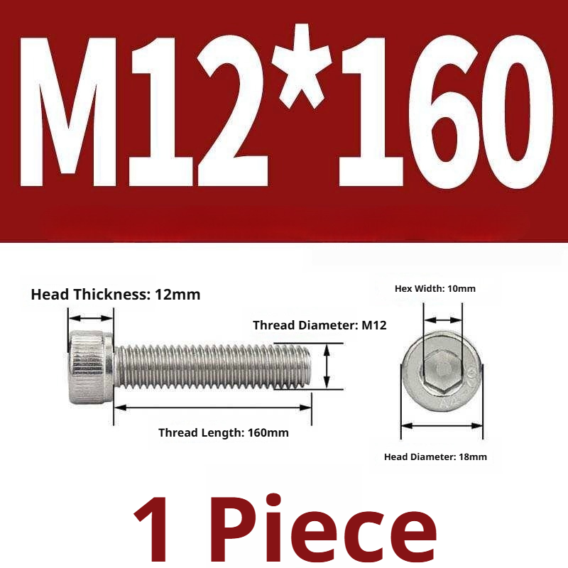 316 Stainless Steel Socket Head Cap Screws – Hex Allen Bolt, M2–M20, GB/T Standard, 4.8 Grade