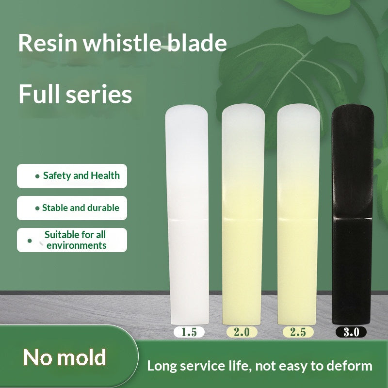 Resin Saxophone & Clarinet Reeds – 1.5 / 2.0 / 2.5 / 3.0 – Single or 4‑Pack (Alto, Tenor, Soprano, Clarinet)