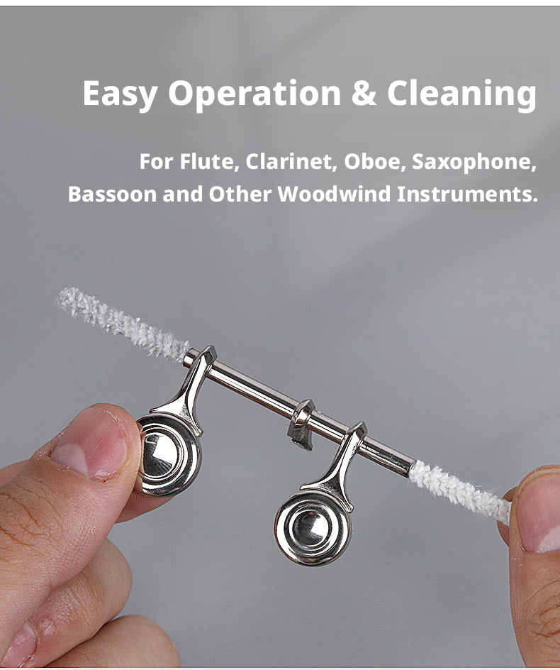 Flexible Woodwind Key Cleaning Sticks – Pack of 50, for Flute, Clarinet, Saxophone, Oboe, Bassoon