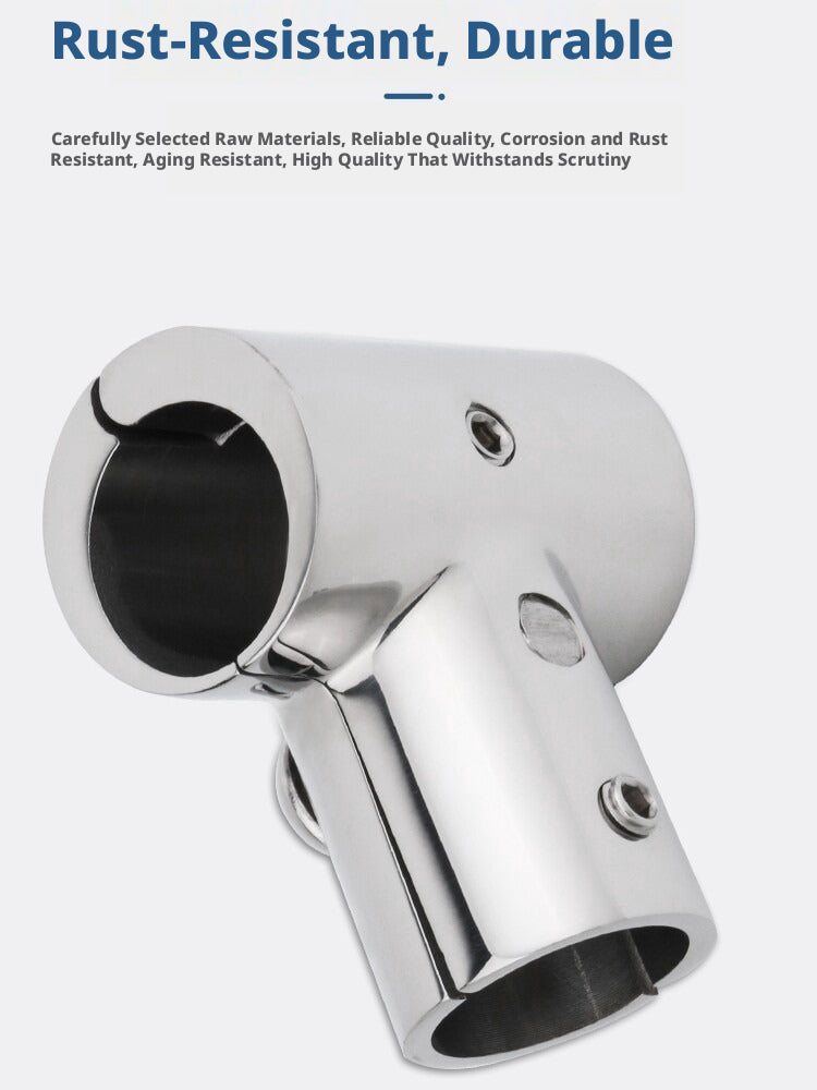316 Stainless Steel Open Tee Pipe Fitting for Boats – Detachable 90° Marine Handrail Connector, 22.5mm & 25.5mm