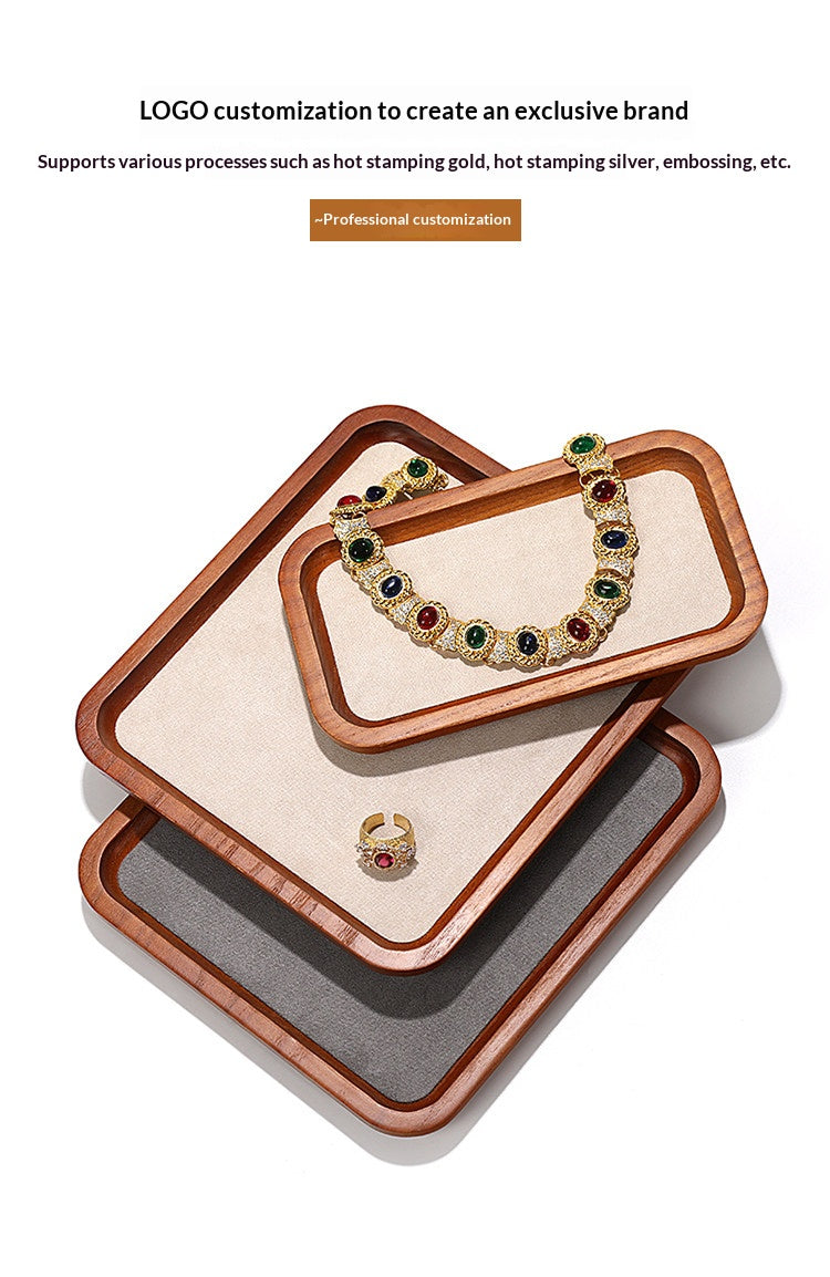 Premium Solid Wood Jewelry Display Trays for Photography & Organizing