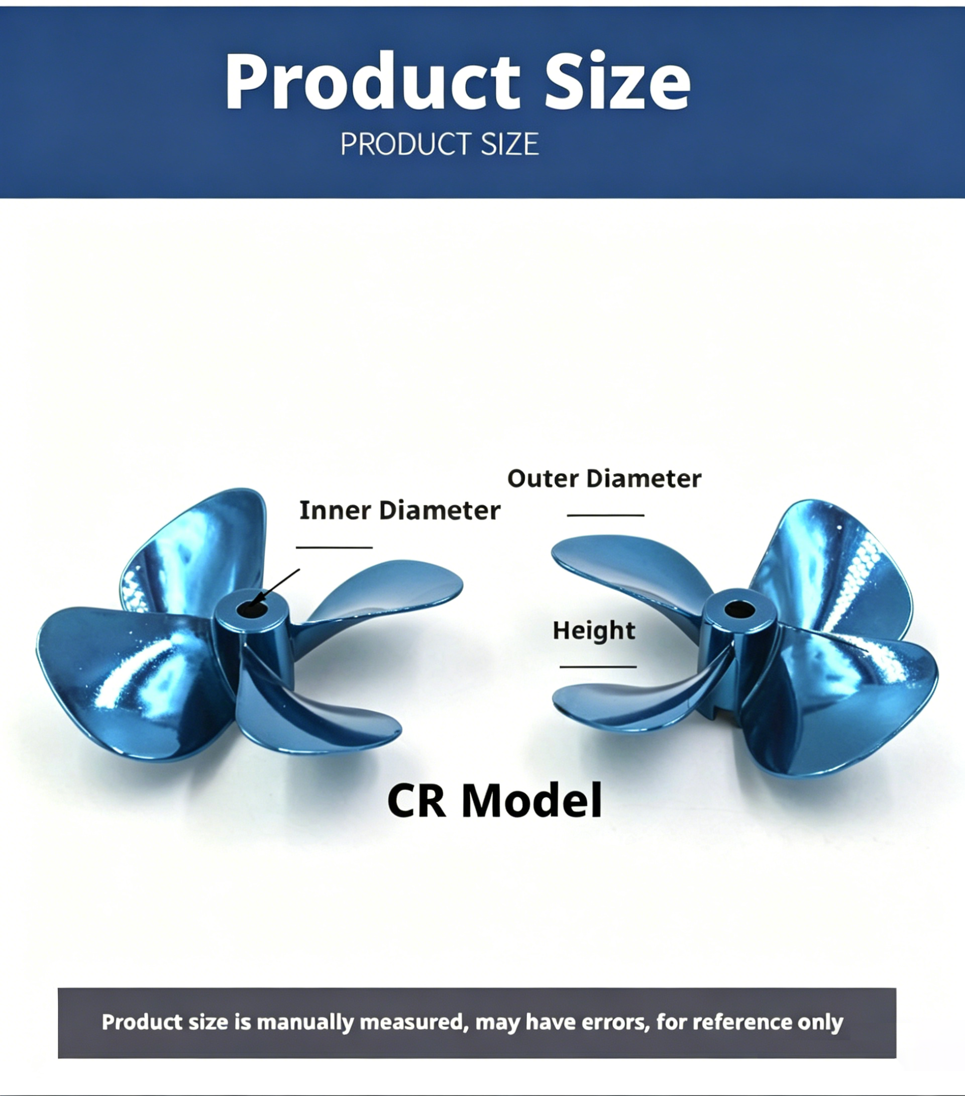 Zinc Alloy 4-Blade RC Boat Propeller - 55mm/60mm CW & CCW Replacement for Fishing Boats, Bait Boats & Remote Control Models