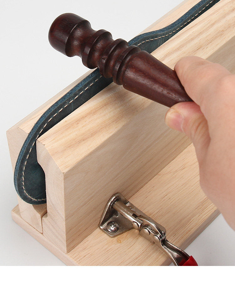 Hand‑Stitched Wood Clamp – 8 Styles for Leather Sewing (Beech/Pine, Lychee or Leather Veneer)