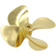 Zinc Alloy 4-Blade RC Boat Propeller - 55mm/60mm CW & CCW Replacement for Fishing Boats, Bait Boats & Remote Control Models