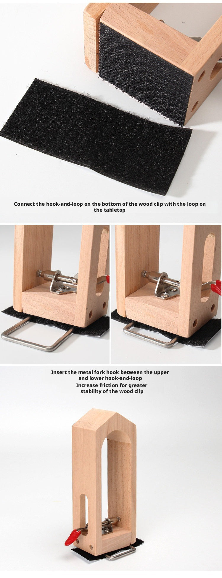 Hand‑Stitched Wood Clamp – 8 Styles for Leather Sewing (Beech/Pine, Lychee or Leather Veneer)