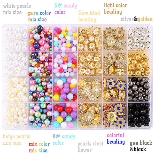 Pearl Nail Bead Machine Kit – DIY Clothing & Accessory Rivet Bead Tool Set with Pearls