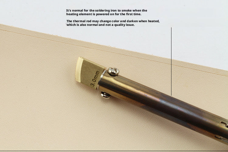 Adjustable Temperature Leather Edging Iron – Brass Tips for Edge Wax & Creasing (8 Heads Set)