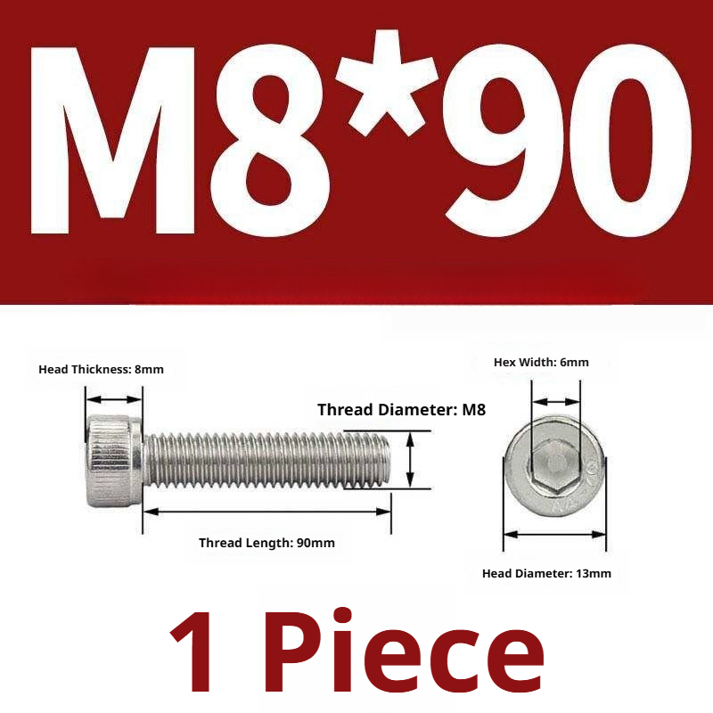 316 Stainless Steel Socket Head Cap Screws – Hex Allen Bolt, M2–M20, GB/T Standard, 4.8 Grade
