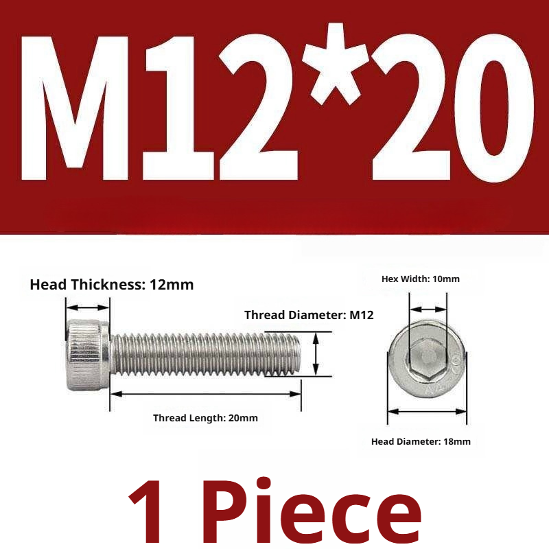 316 Stainless Steel Socket Head Cap Screws – Hex Allen Bolt, M2–M20, GB/T Standard, 4.8 Grade