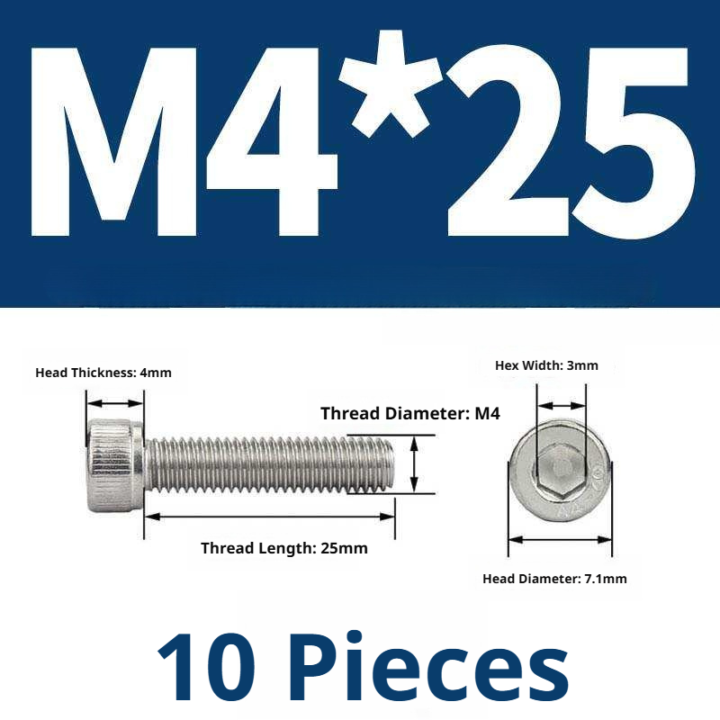 316 Stainless Steel Socket Head Cap Screws – Hex Allen Bolt, M2–M20, GB/T Standard, 4.8 Grade