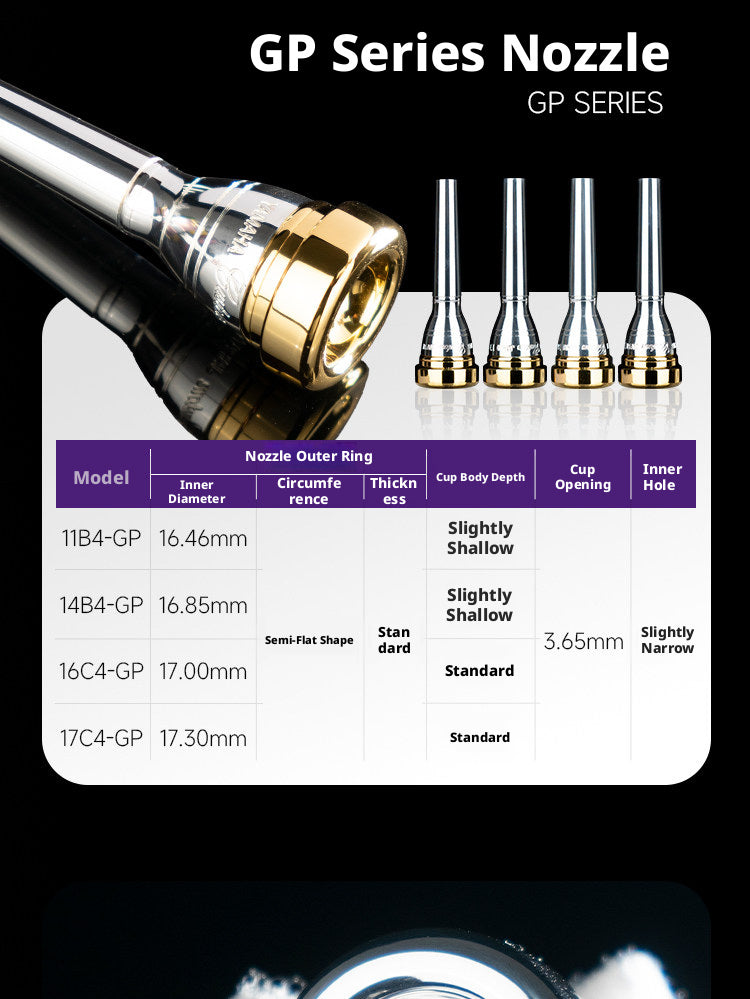 Yamaha S Series Trumpet Mouthpieces – 11B4, 15C4, 16C4, 17C4, 1.5C, 3C, 7C (Silver/Gold)