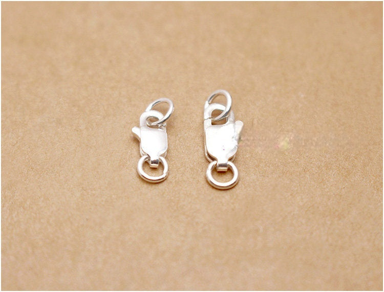 s925 Sterling Silver Clasps – Spring Ring, Lobster, Question Hook, S & W Clasps for DIY Bracelets, Necklaces, Jewelry Making (Multiple Sizes)