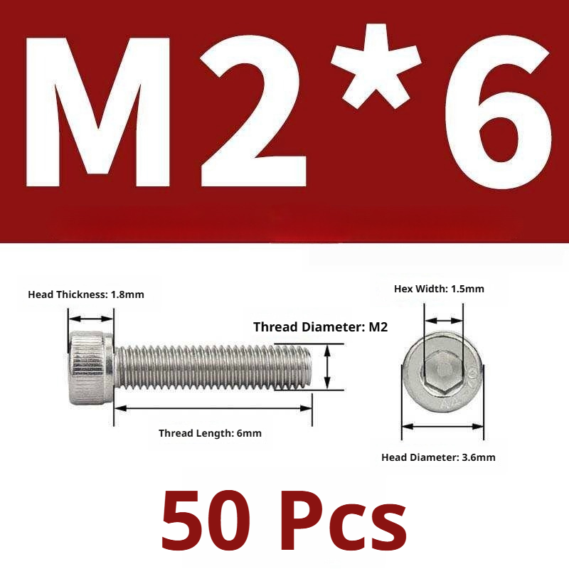 316 Stainless Steel Socket Head Cap Screws – Hex Allen Bolt, M2–M20, GB/T Standard, 4.8 Grade