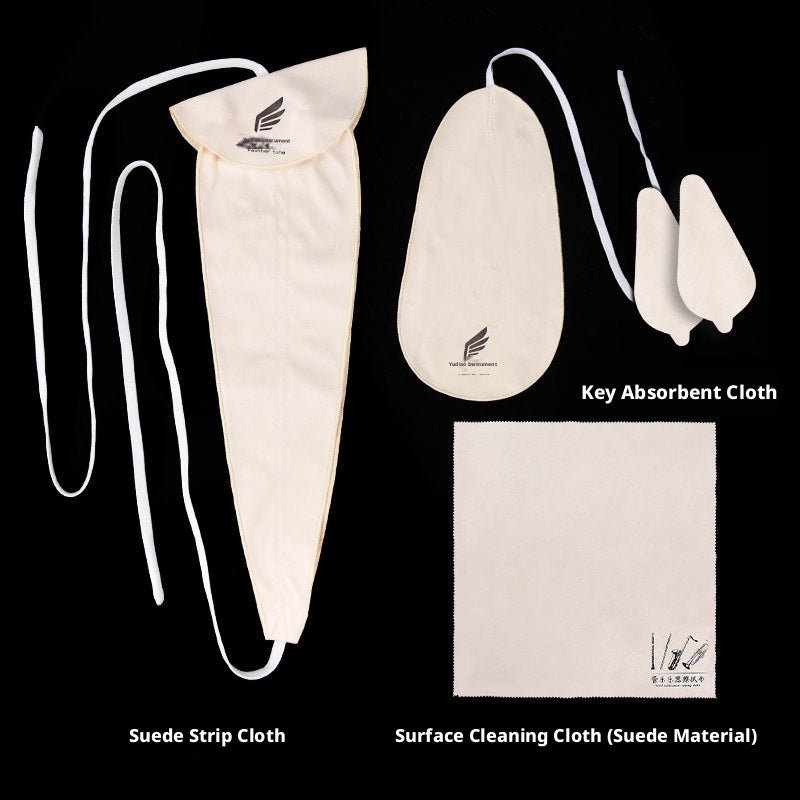 Universal Alto & Tenor Sax Cleaning Cloth Kit – Suede Wipes for Inner Chamber, Moisture & Saliva