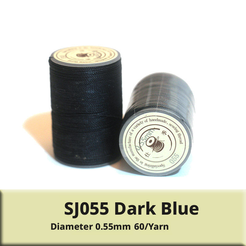0.55mm Round Waxed Polyester Thread – 63 Colors, 60m Roll for Hand Sewing Leather, Bags, Belts