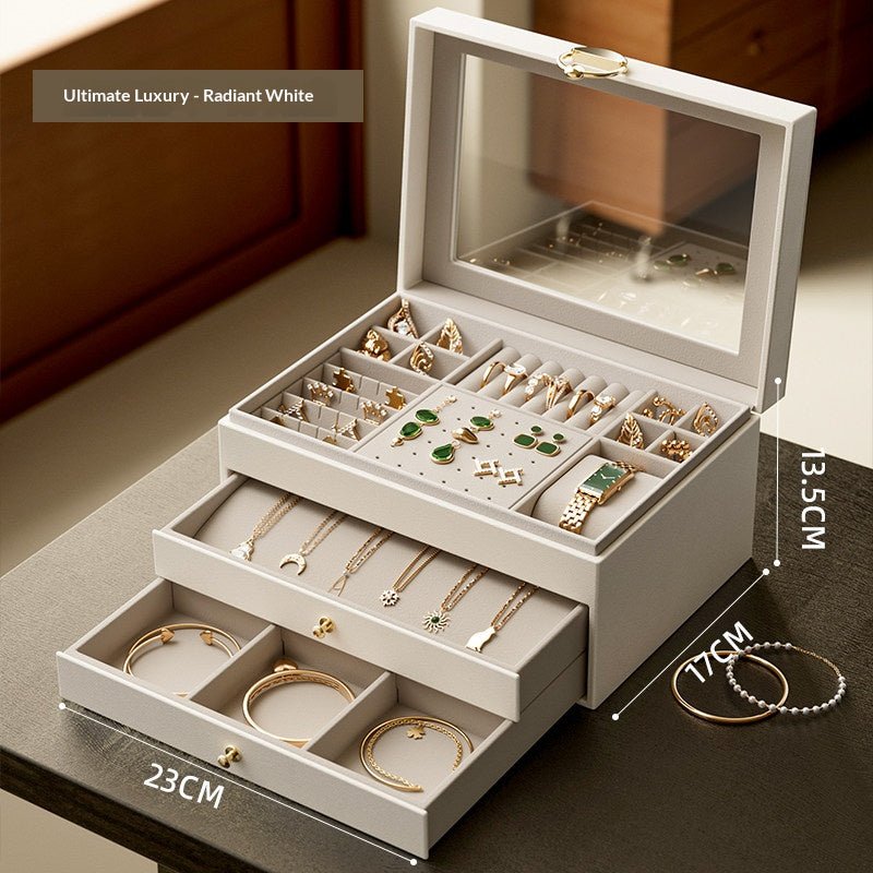 Medieval - Style Large Capacity Jewelry Box – 3 Layers, Lock, Watch Pillow - HomeDIYer