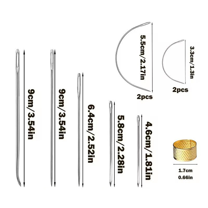 Leather Hand Sewing Needle Kit with Seam Ripper & Nylon Thread